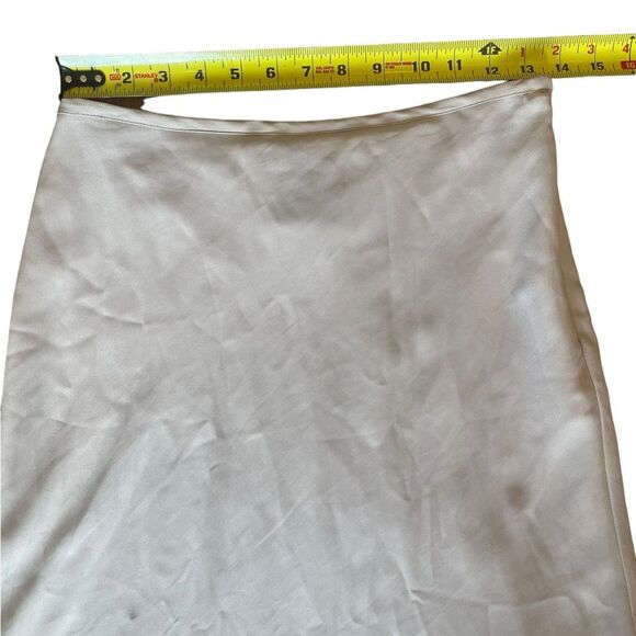 Veronique Young for W Cream Flowy Asymmetrical Maxi Skirt Flounced Hem Size 6 - Picture 11 of 11